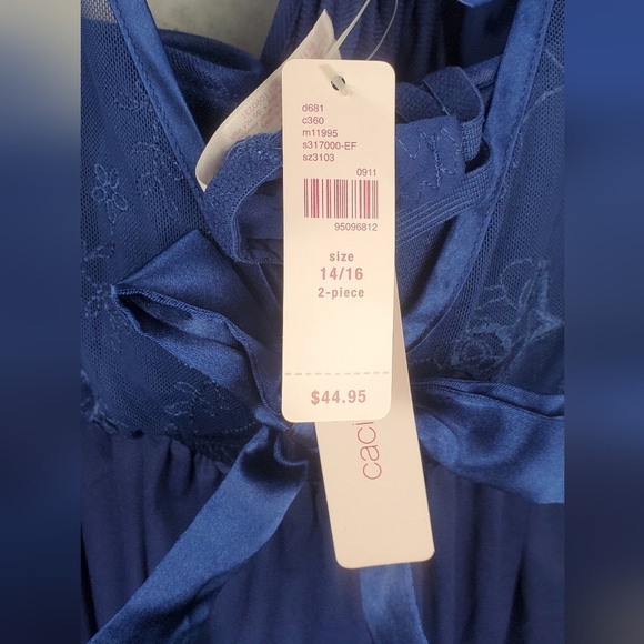 Cacique Lingerie Babydoll 14/16  Flyaway Lightly Lined Cups Sheer Underwire - Picture 3 of 7